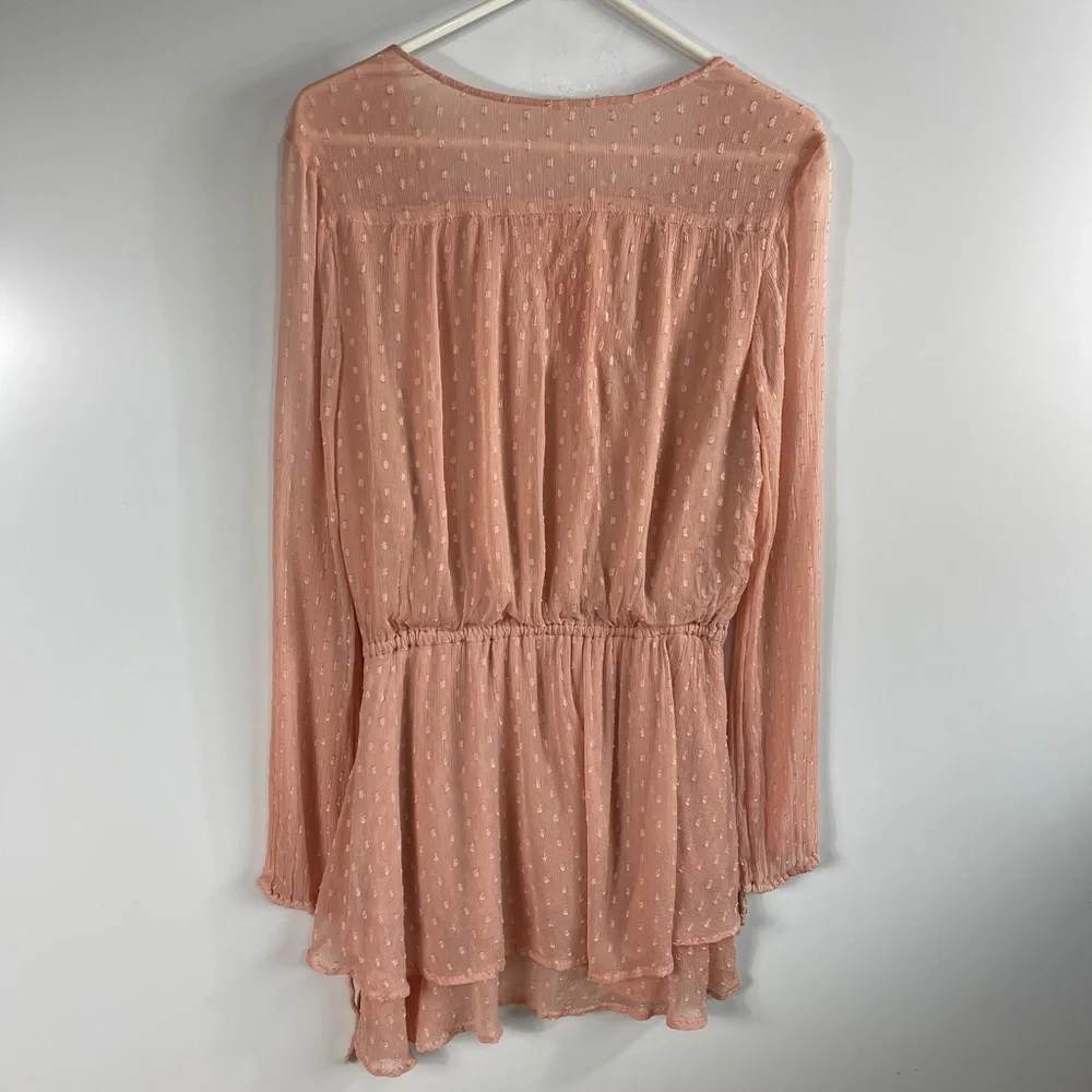 Free People Blush Daliah Swiss Dot‎ Mini Dress